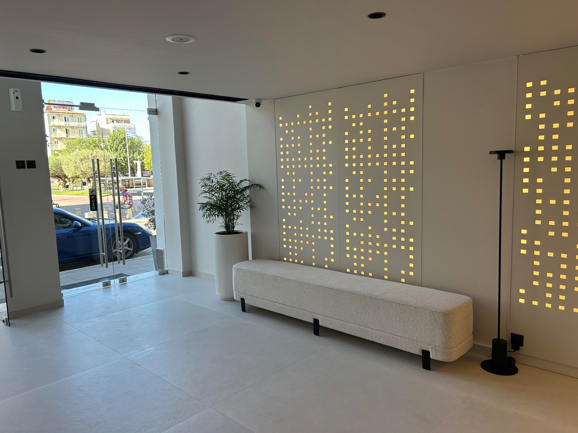 Lobby entrance by day